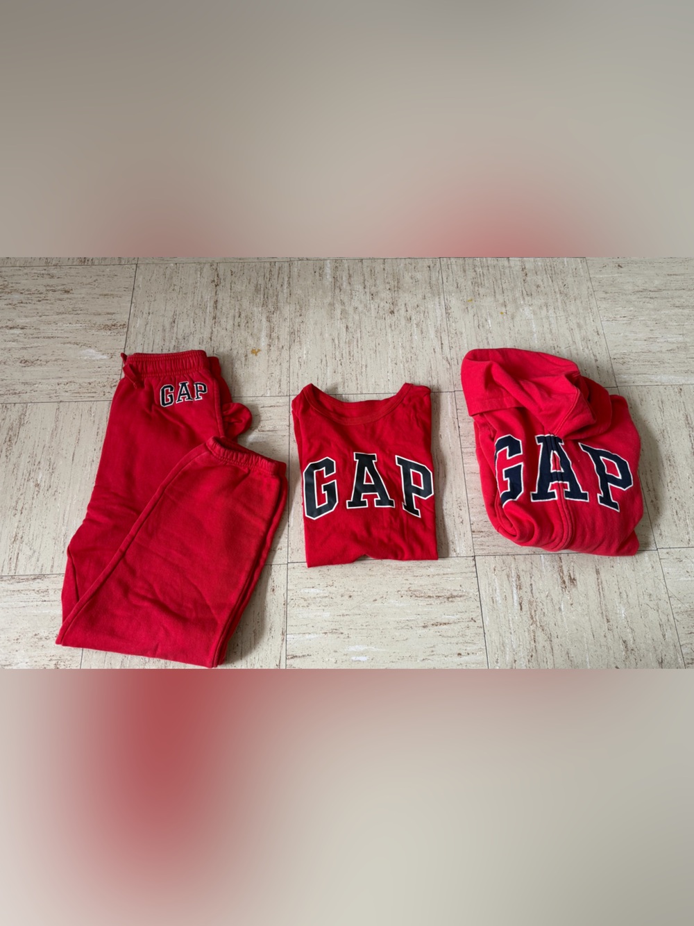 GAP Red Logo Three-Piece Fleece Set